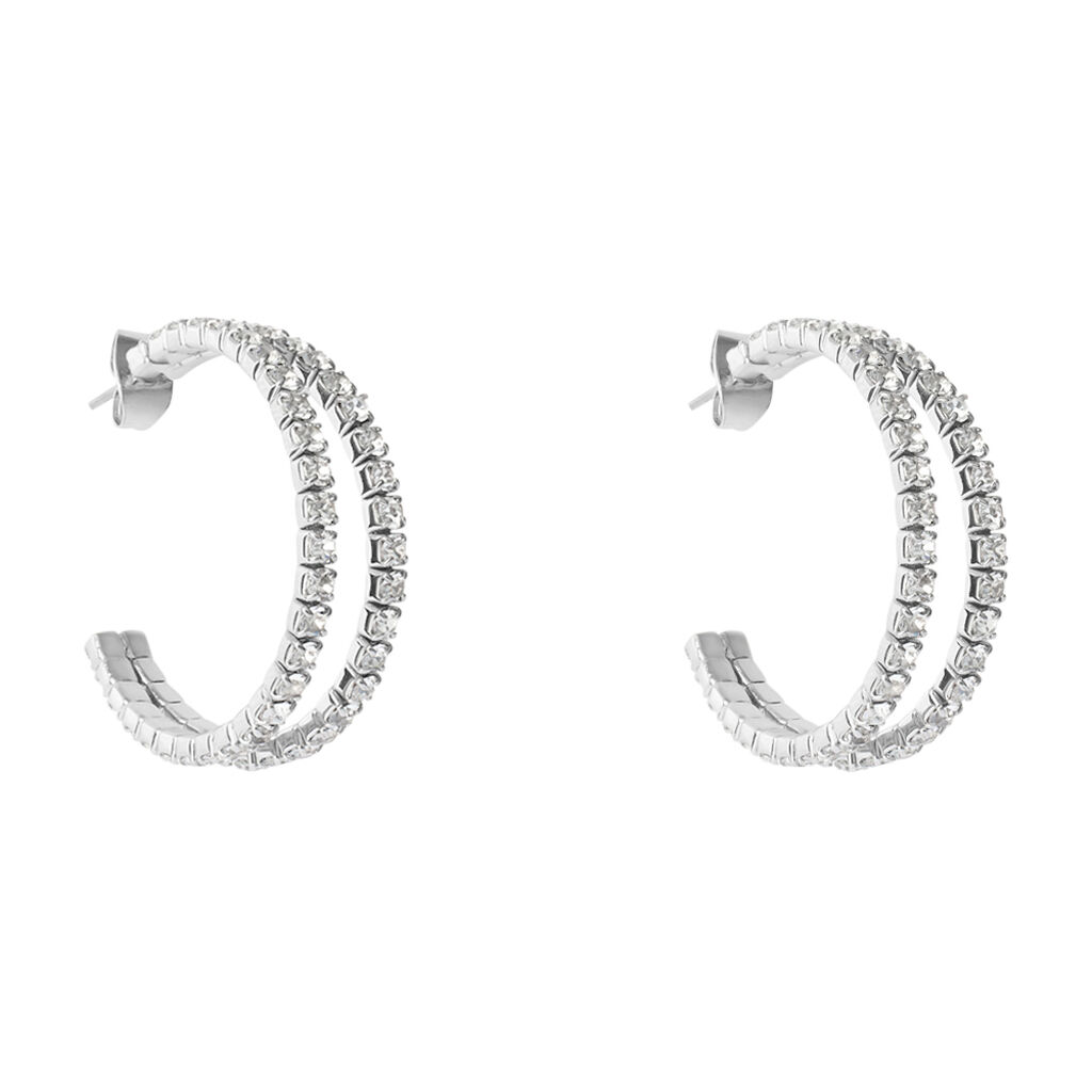 Orecchini A Cerchio Romantic Shine Metallo Cristallo - Orecchini a Cerchio Donna | Stroili