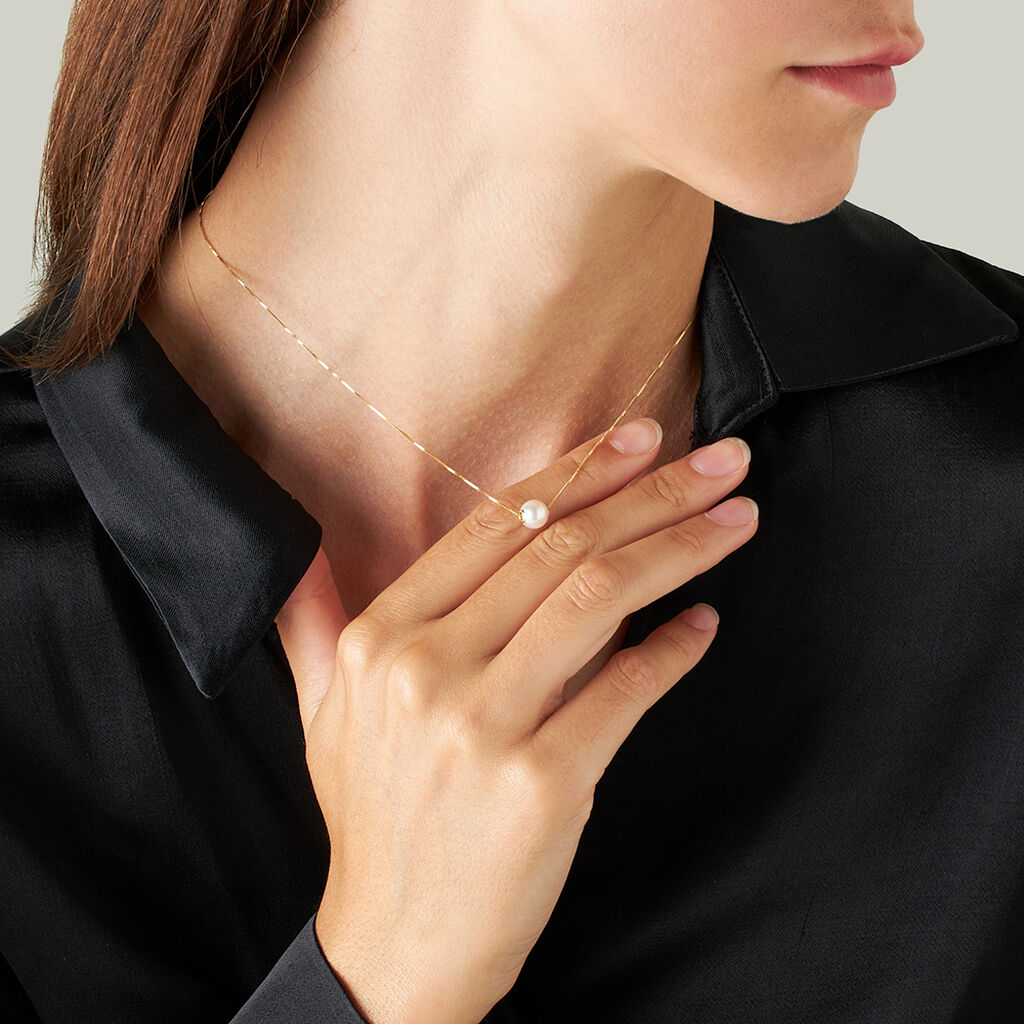 Collana Gabrielle Oro Giallo Perla D'Acqua Dolce - Collane Donna | Stroili
