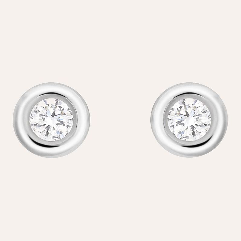 Orecchini Lobo Punto Luce Diamade Oro Bianco Diamante Lab-Grown - Orecchini a Lobo Donna | Stroili