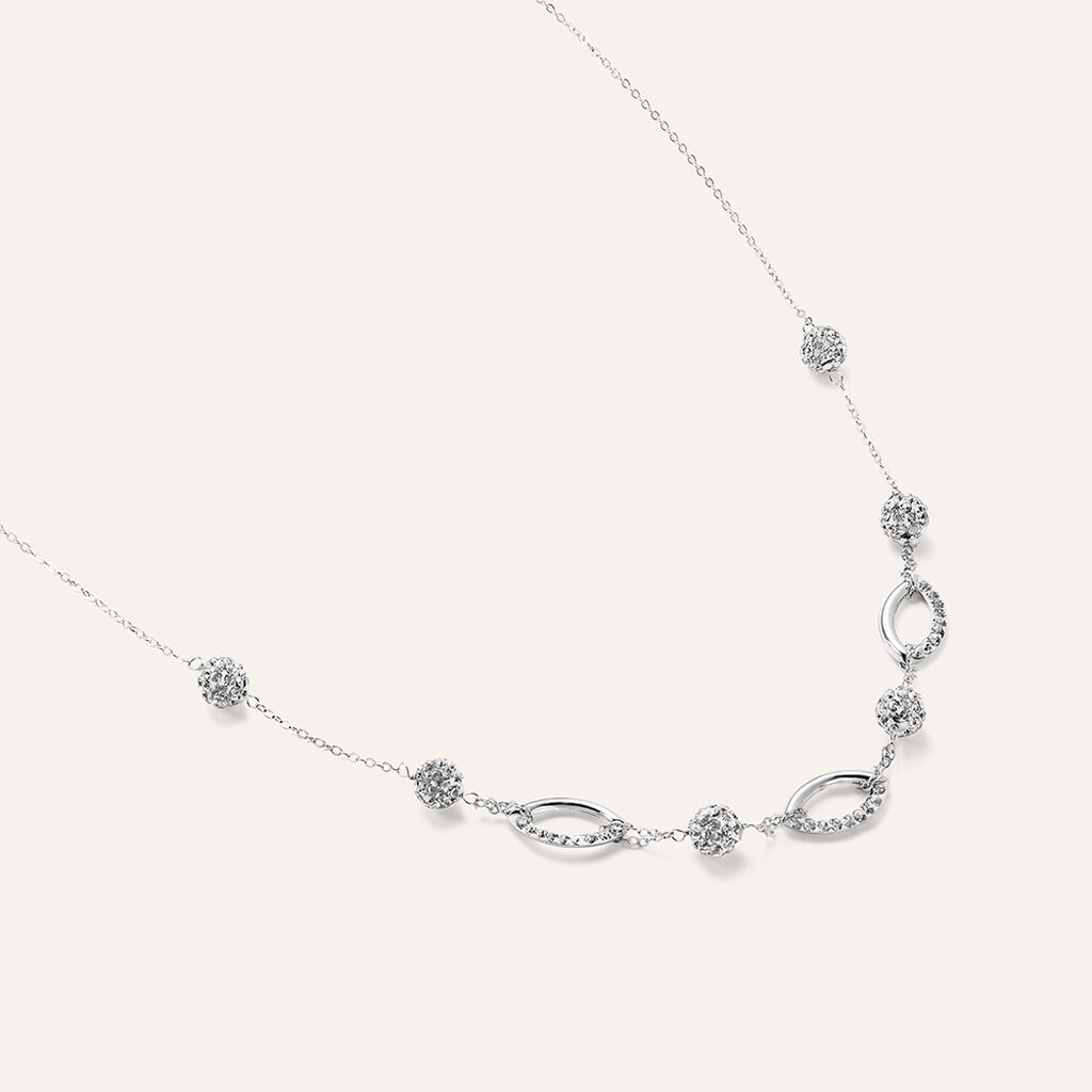 Collana Christelle Oro Bianco Cristallo