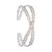 Bracciale rigido rodiato e strass con incrocio - Bracciali Donna | Stroili