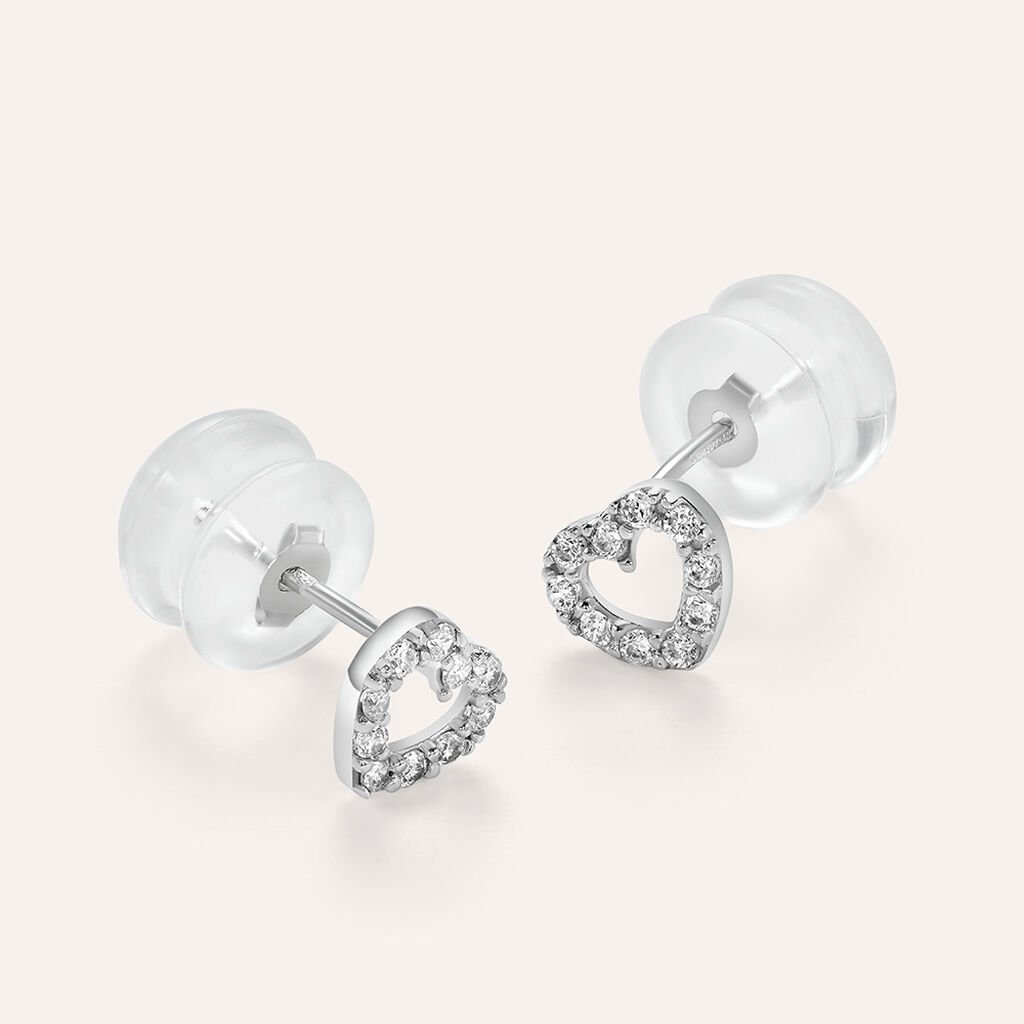 Orecchini Lobo Claire Oro Bianco Cubic Zirconia