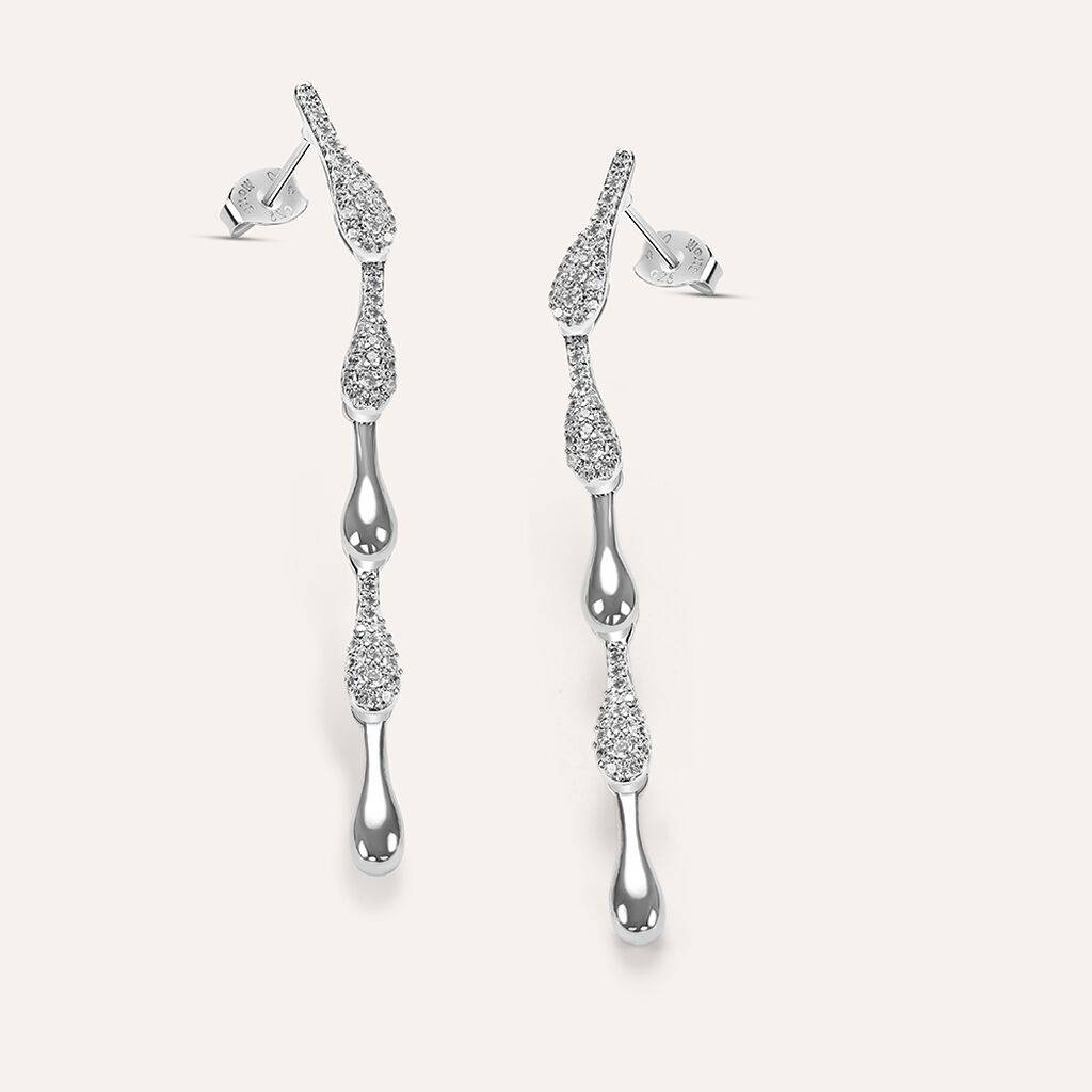 Orecchini Pendenti Silver Shine Argento Rodiato Cubic Zirconia