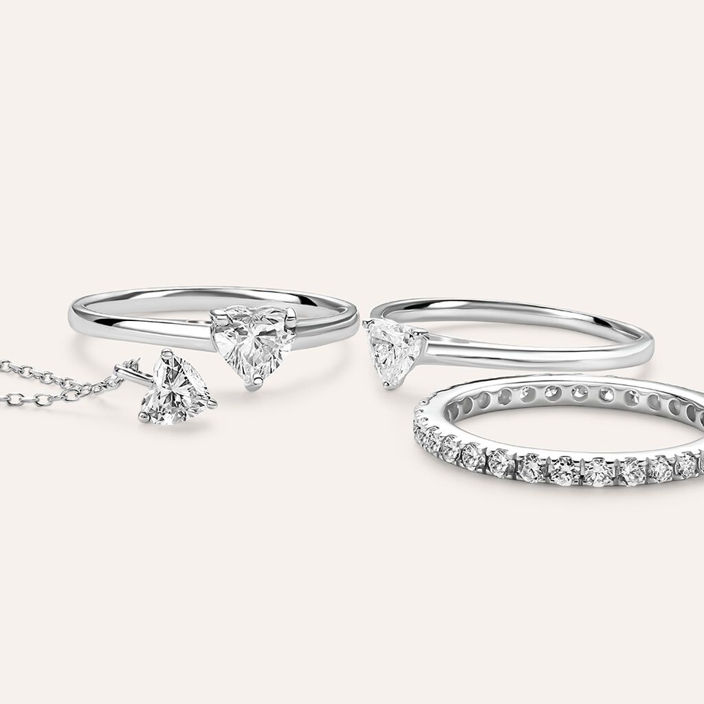 Collana Punto Luce Diamade Oro Bianco Diamante Lab-Grown