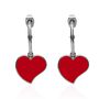Orecchini cerchio con cuore pendente rosso