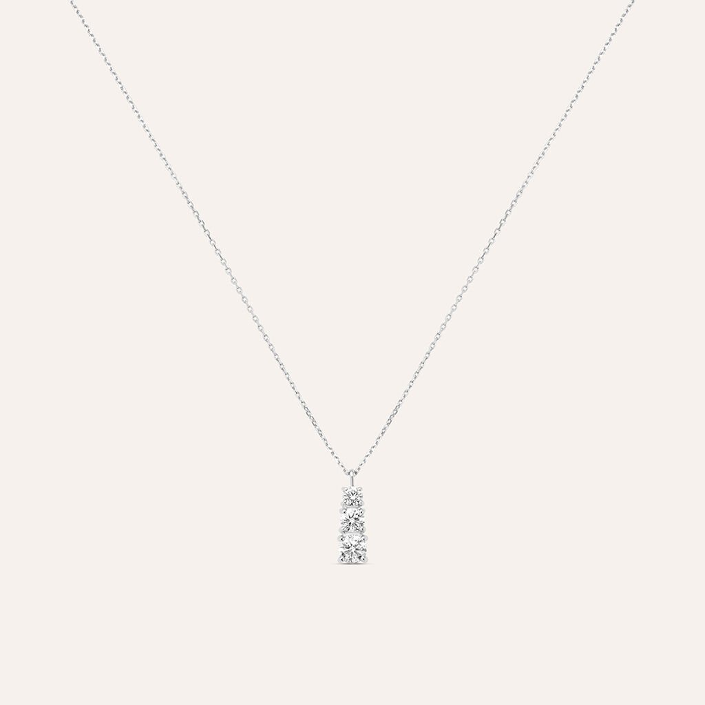 Collana Trilogy Diamade Oro Bianco Diamante Lab-Grown