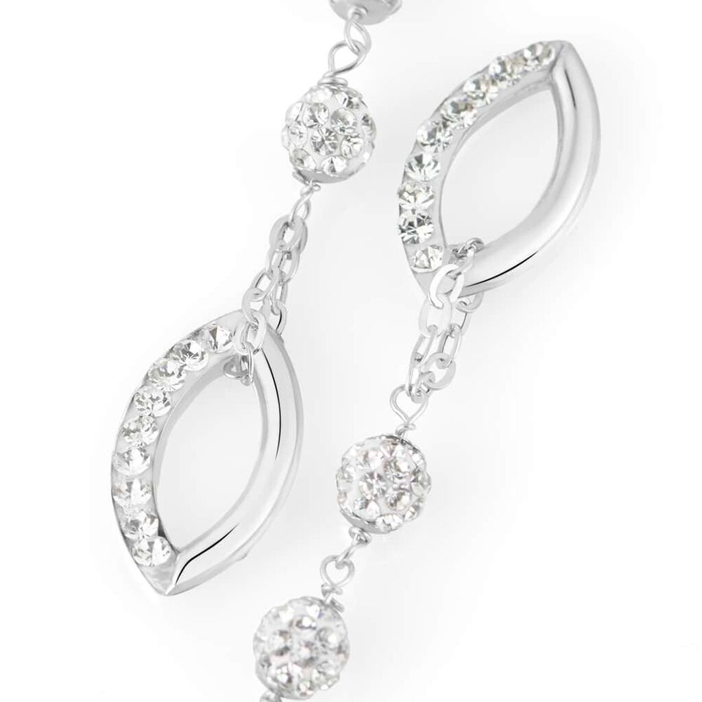 Orecchini Pendenti Crystal Gold Oro Bianco Cristallo - Orecchini Pendenti Donna | Stroili