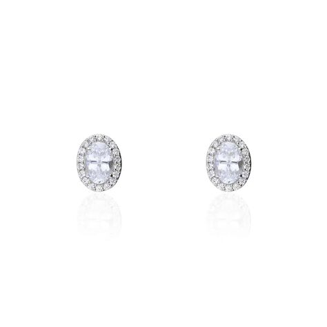 Orecchini Lobo Punto Luce Claire Oro Bianco Cubic Zirconia - Orecchini a Lobo Donna | Stroili