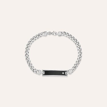 Bracciale Con Targhetta Gentleman Argento Rodiato Cubic Zirconia