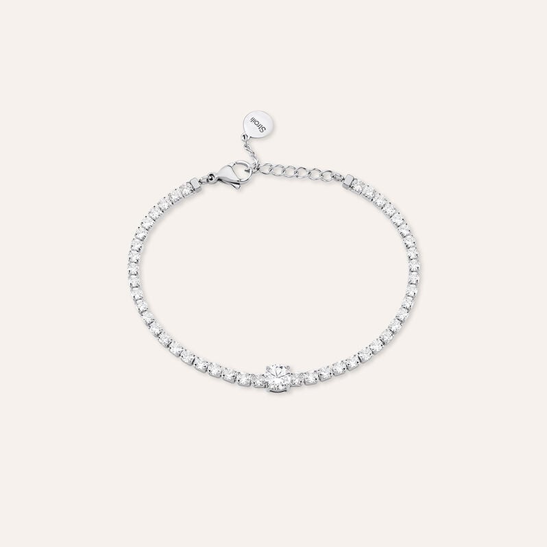 Bracciale Tennis Aura Acciaio Cristallo - Bracciali Tennis Donna | Stroili