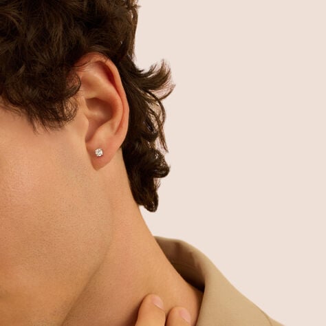 Mono Orecchino Lobo Punto Luce L'homme Or Oro Bianco Cubic Zirconia - Mono Orecchino Uomo | Stroili