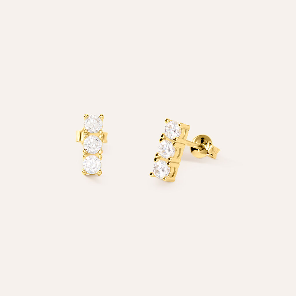 Orecchini Lobo Trilogy Silver Glow Argento Dorato Cubic Zirconia