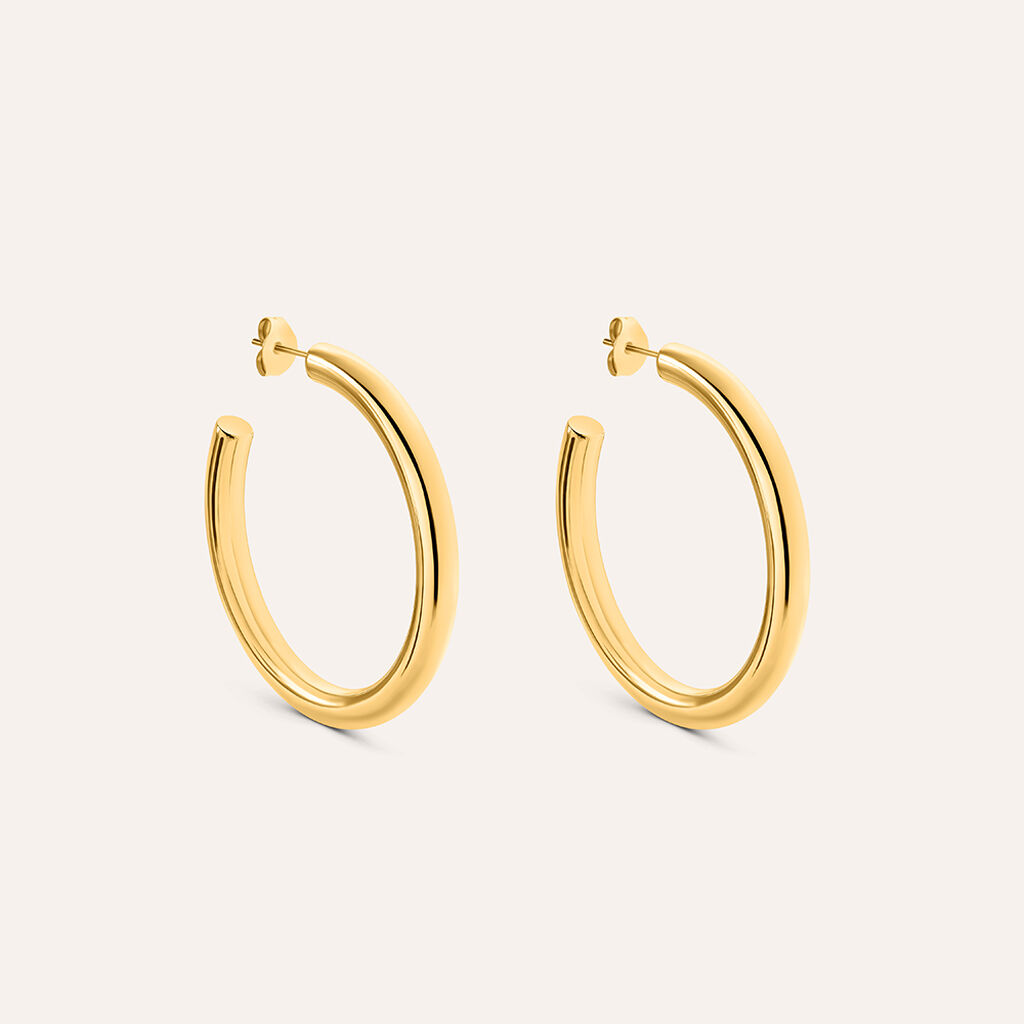 Orecchini A Cerchio Radiance Acciaio Dorato