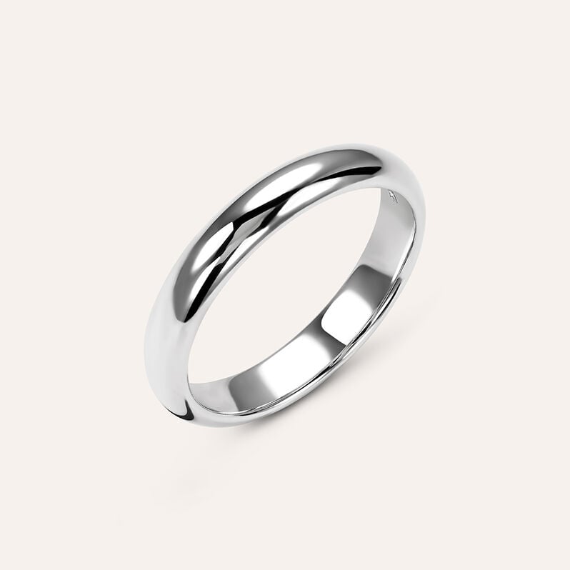 Fede Classica Leggera 3.6 mm Oro Bianco - Anelli con Incisione Unisex | Stroili