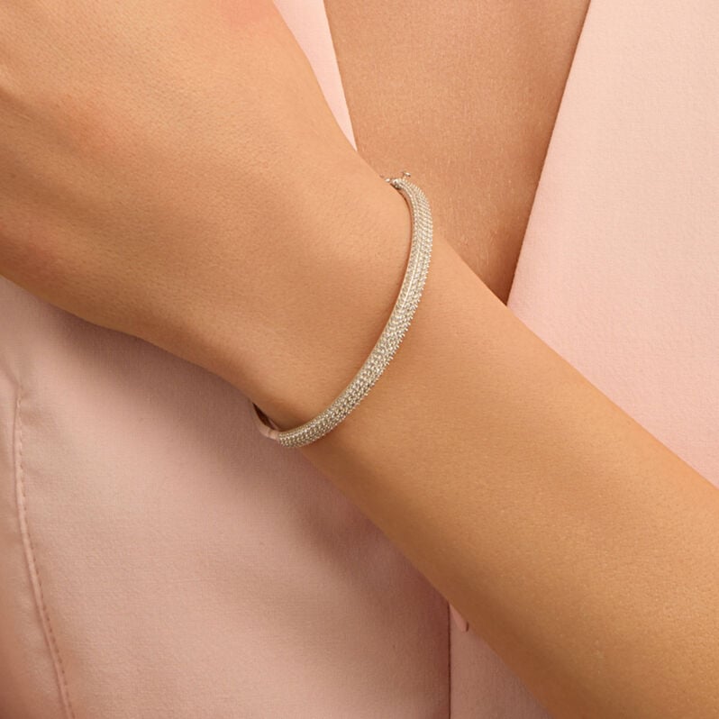 Bangle Silver Shine Argento Rodiato Cubic Zirconia - Bracciali Rigidi Donna | Stroili