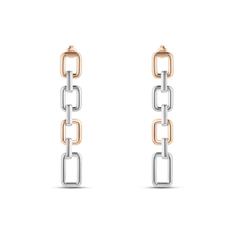 Orecchini Pendenti Lady Code Acciaio Bicolore Bianco / Rosa - Orecchini Pendenti Donna | Stroili