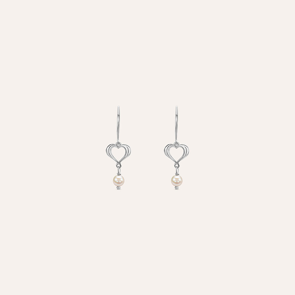 Orecchini Pendenti Silver Pearls Argento Rodiato Perla sintetica