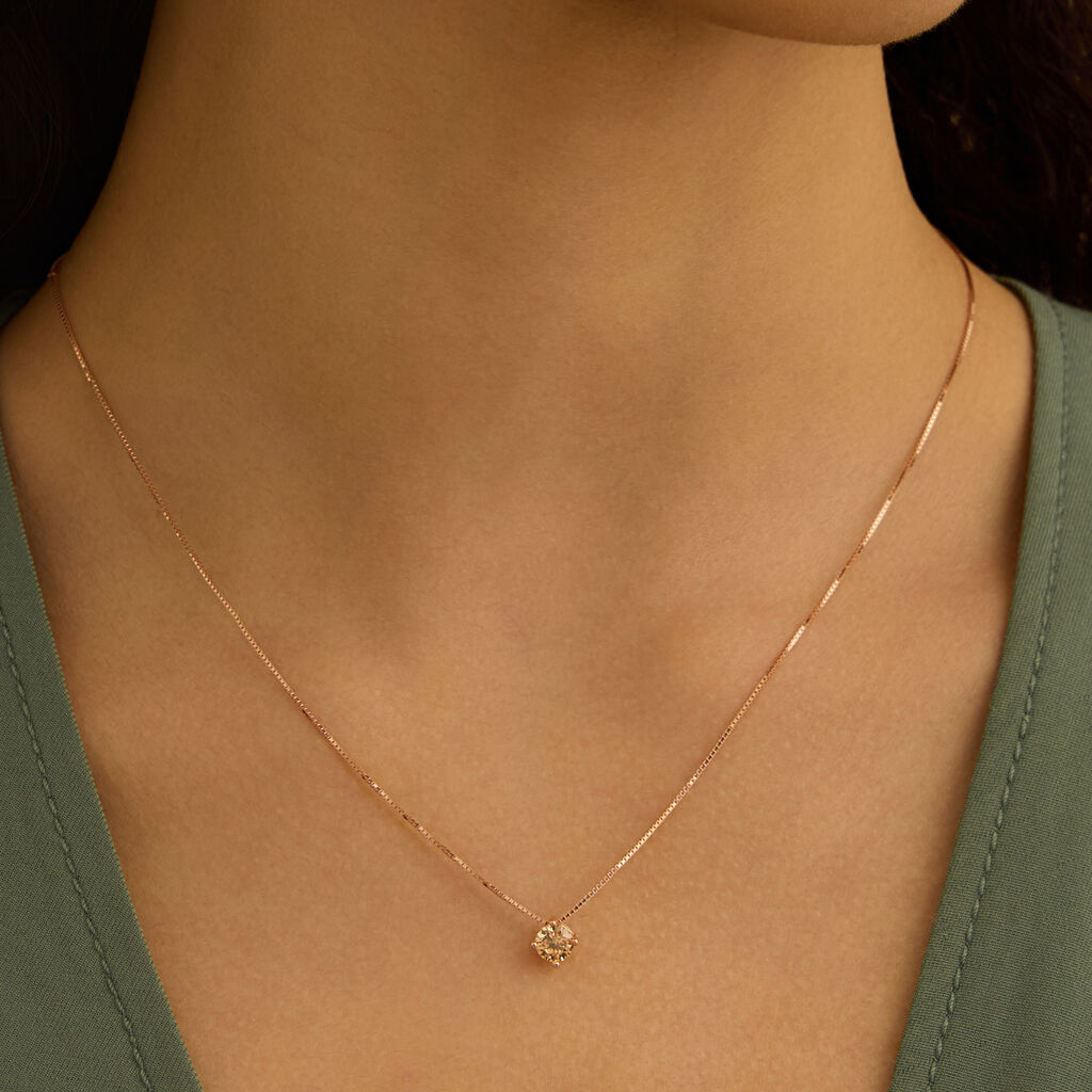 Collana Punto Luce Silver Rainbow Argento Rosa Cubic Zirconia