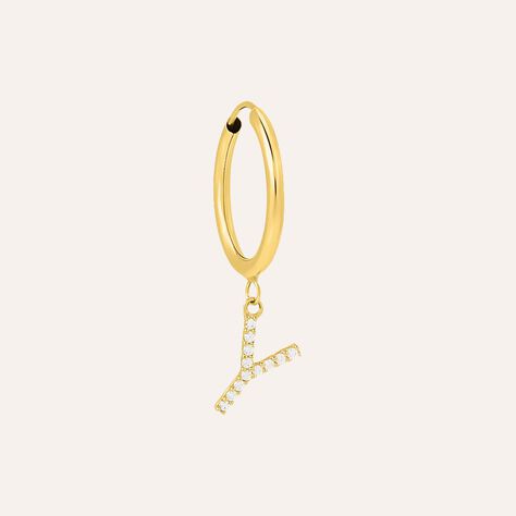 Mono Orecchino A Cerchio Toujours Oro Giallo Cubic Zirconia - Mono Orecchino Donna | Stroili