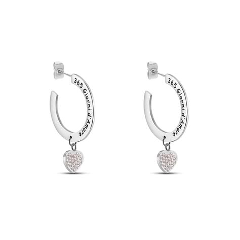 Orecchini A Cerchio Sunrise Acciaio Cristallo - Orecchini a Cerchio Donna | Stroili