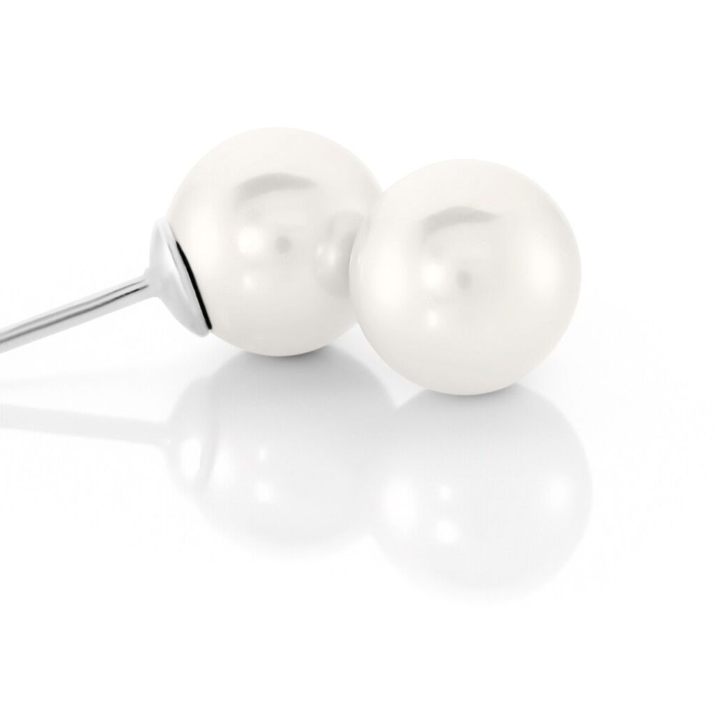 Orecchini Lobo Silver Pearls Argento Rodiato Perla sintentica