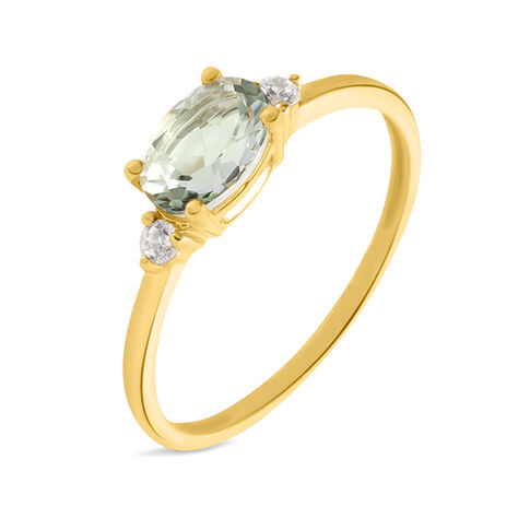 Anello Solitario Amélie Oro Giallo Ametista Cubic Zirconia - Anelli con Pietre Donna | Stroili