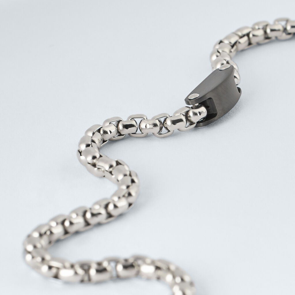 Collana Man Code Acciaio Bicolore Bianco / Nero