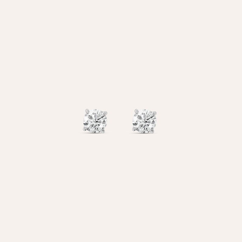 Orecchini Lobo Punto Luce Claire Oro Bianco Cubic Zirconia - Orecchini a Lobo Donna | Stroili