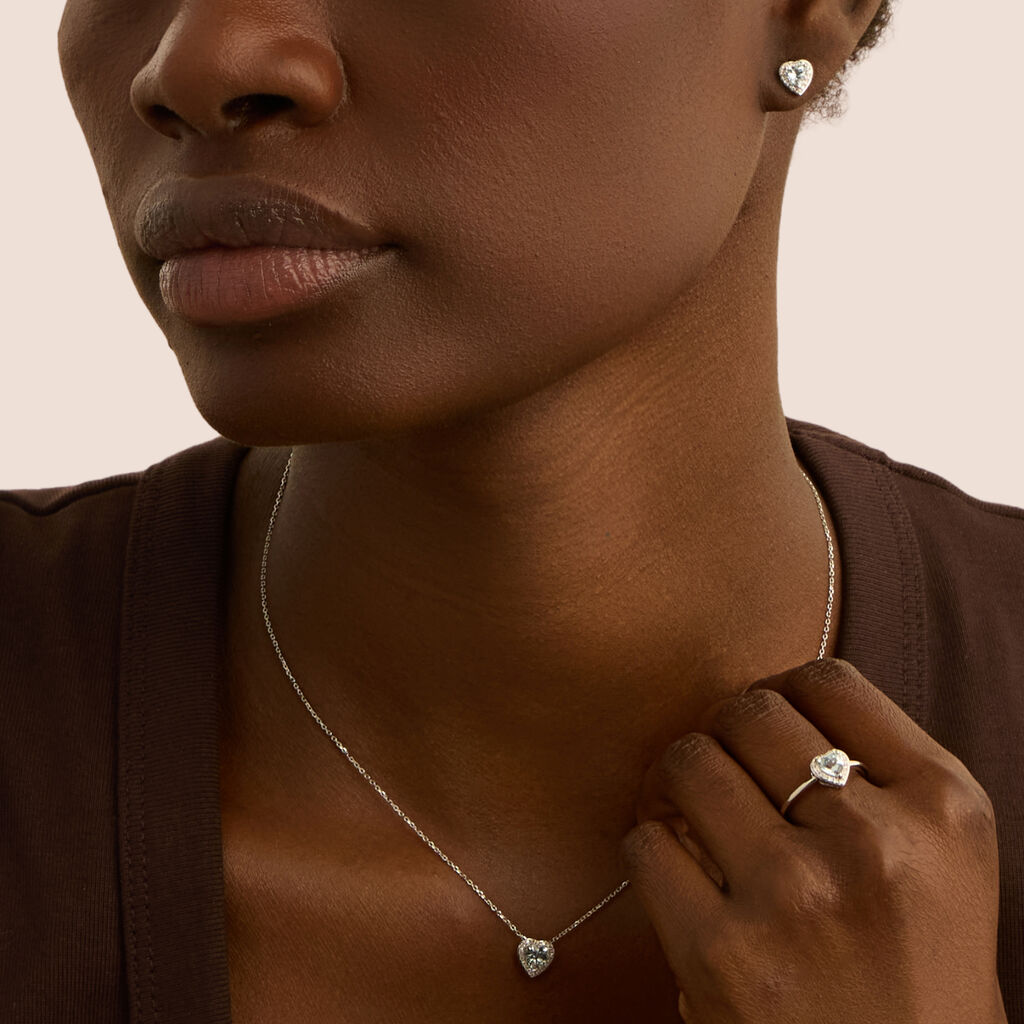 Collana Jasmine Oro Bianco Acquamarina Diamante