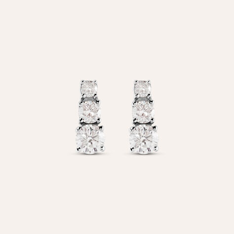 Orecchini Lobo Trilogy Grace Oro Bianco Diamante - Orecchini a Lobo Donna | Stroili