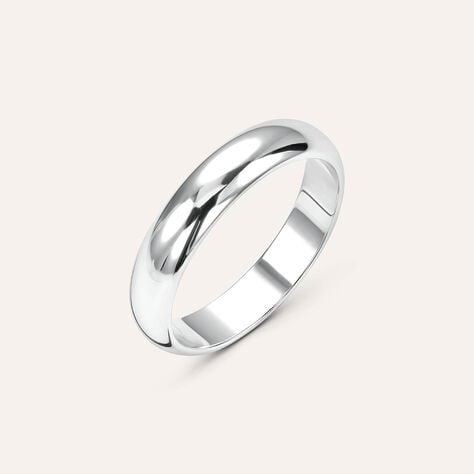 Fede Mantovana 4 mm Oro Bianco - Anelli con Incisione Unisex | Stroili