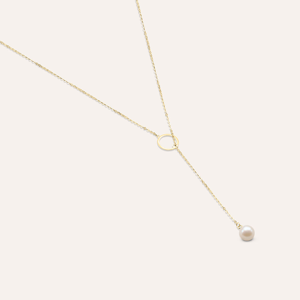 Collana Gabrielle Oro Giallo Perla D'Acqua Dolce