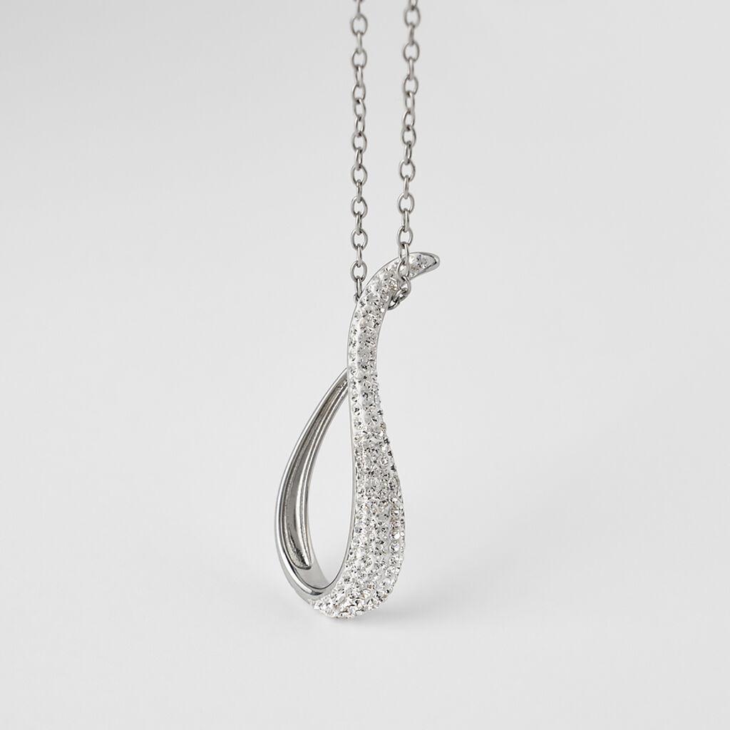 Collana Aura Acciaio Cristallo