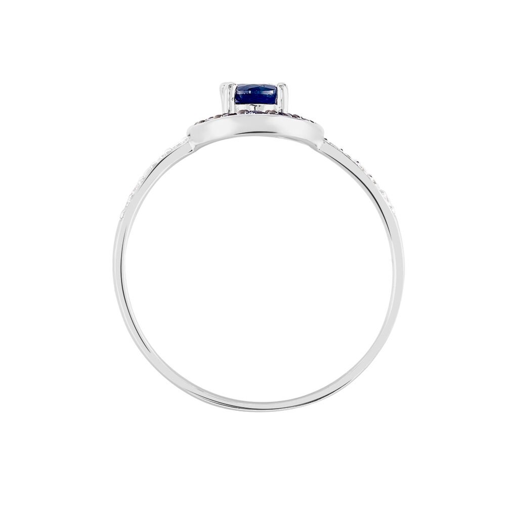 Anello Charlotte Oro Bianco Zaffiro Diamante - Anelli con Pietre Donna | Stroili