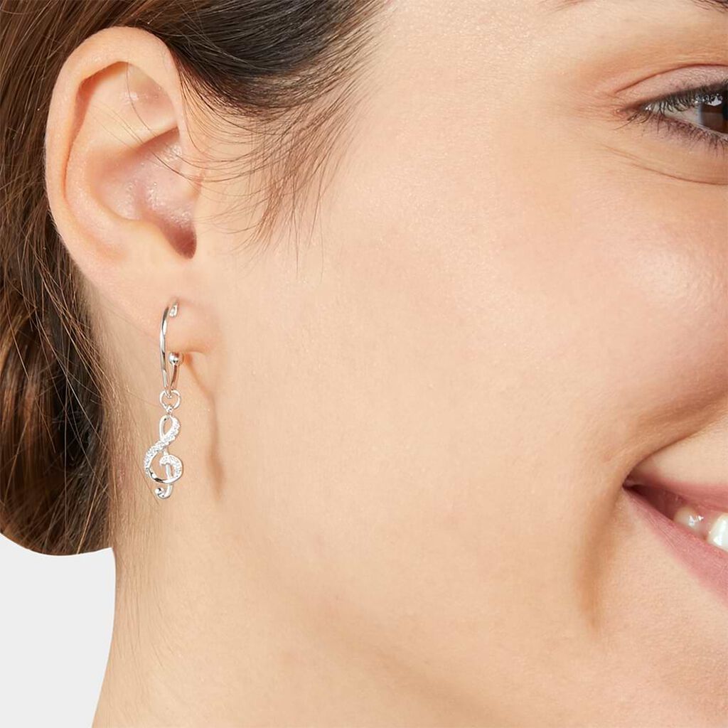 Orecchini Spaiati Silver Moments Argento Rodiato Cubic Zirconia - Orecchini a Cerchio Donna | Stroili