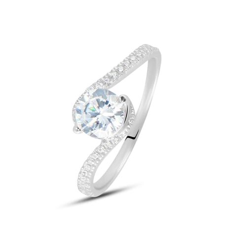 Anello Solitario Claire Oro Bianco Cubic Zirconia - Anelli con Pietre Donna | Stroili