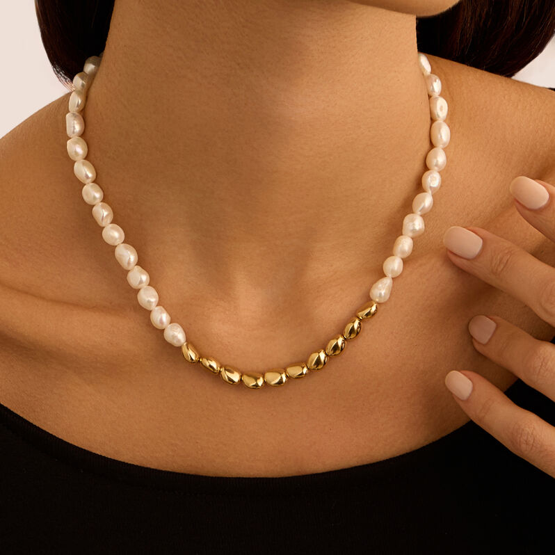 Collana Radiance Acciaio Dorato Perla D'Acqua Dolce - Collane Donna | Stroili