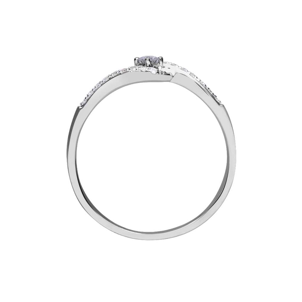 Anello in oro bianco con diamanti 011 ct