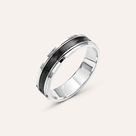 Fede Classica Carbonio 4.5 mm Oro Bianco - Anelli con Incisione Uomo | Stroili