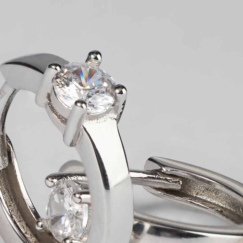 Orecchini A Cerchio Silver Elegance Argento Rodiato Cubic Zirconia - Orecchini a Cerchio Donna | Stroili