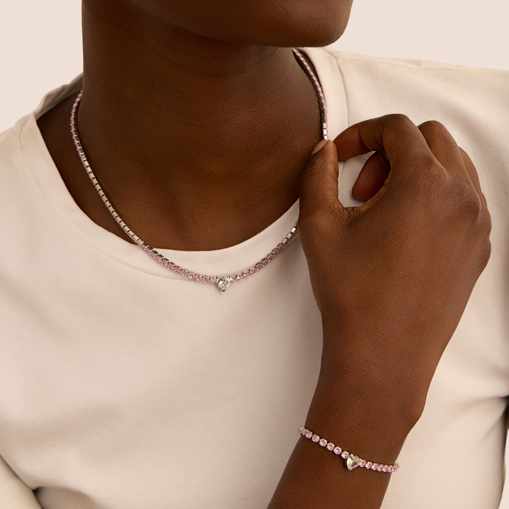 Bracciale Tennis Aura Acciaio Cristallo