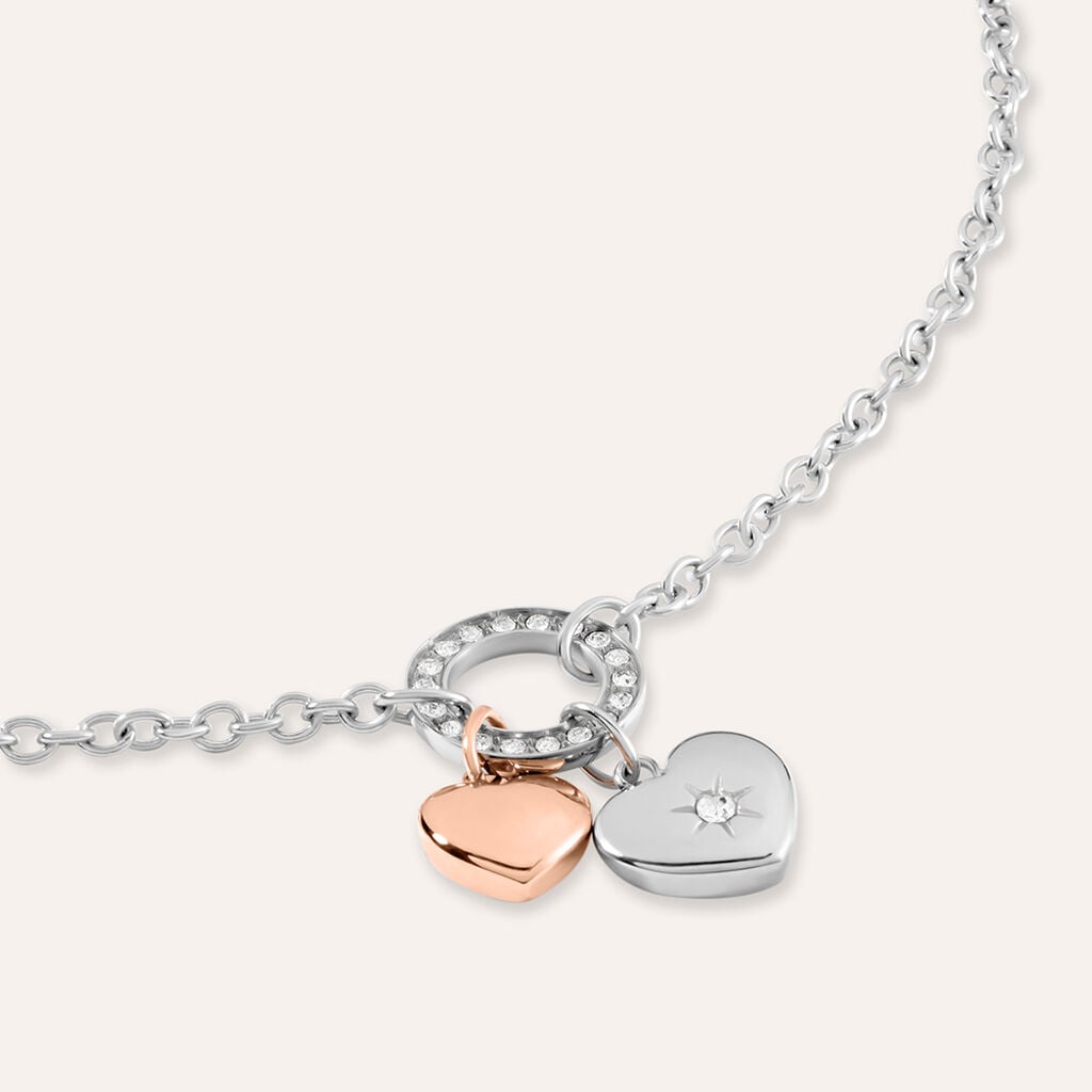 Bracciale Sunrise Acciaio Bicolore Bianco / Rosa Cristallo
