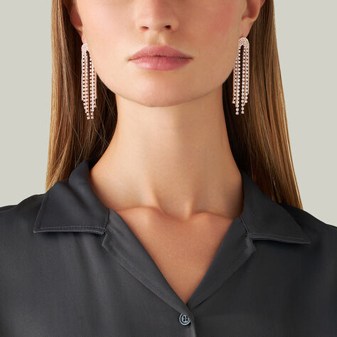 Orecchini Pendenti Romantic Shine Ottone Rosa Cristallo - Orecchini Pendenti Donna | Stroili