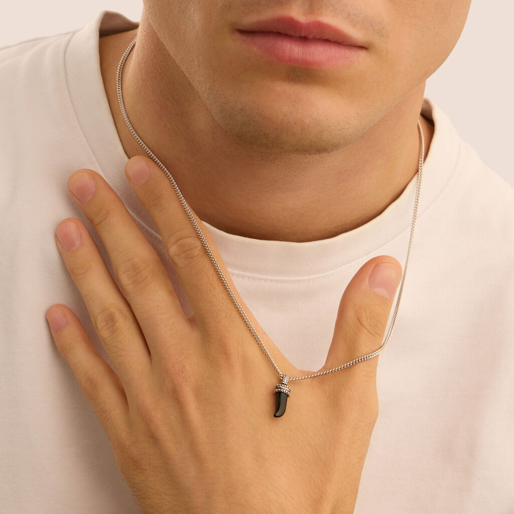 Collana Gentleman Argento Rodiato Agata