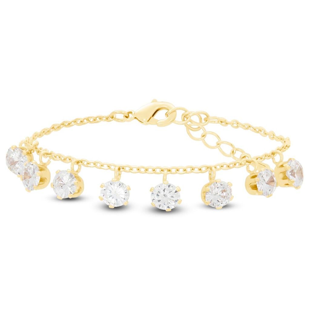 Bracciale Multi Punto Luce Romantic Shine Metallo Dorato Cristallo