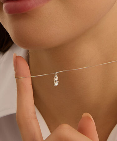 Collana Trilogy Claire Oro Bianco Cubic Zirconia