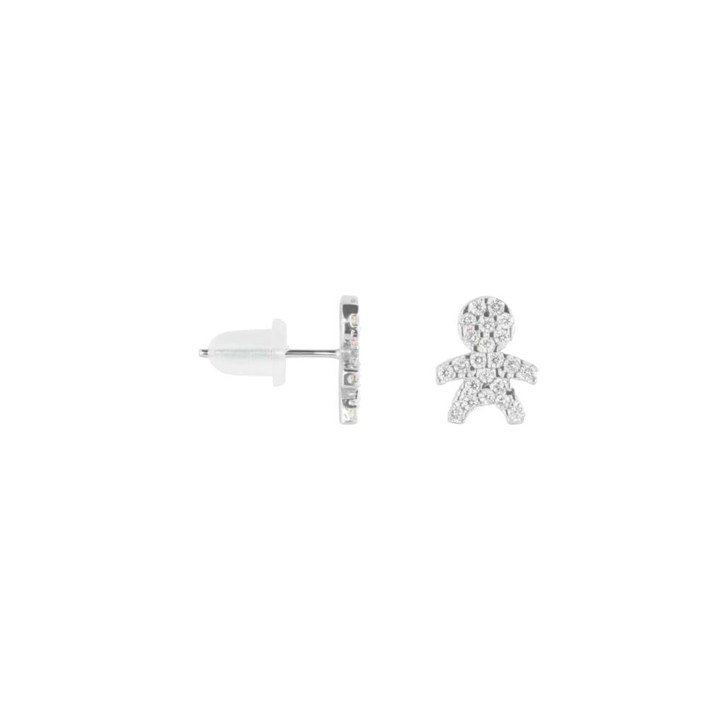 Orecchini Lobo Claire Oro Bianco Cubic Zirconia - Orecchini a Lobo Donna | Stroili