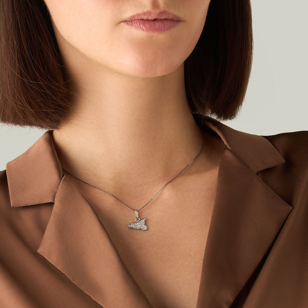 Pendente Saluti&Baci Sicilia Love Beats Argento Rodiato Cubic Zirconia - Ciondoli Donna | Stroili