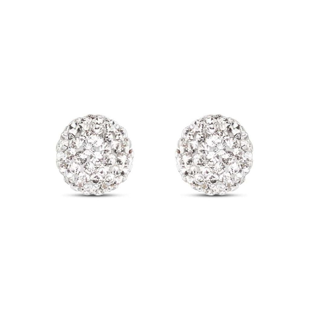 Orecchini Lobo Crystal Gold Oro Bianco Cristallo - Orecchini a Lobo Donna | Stroili