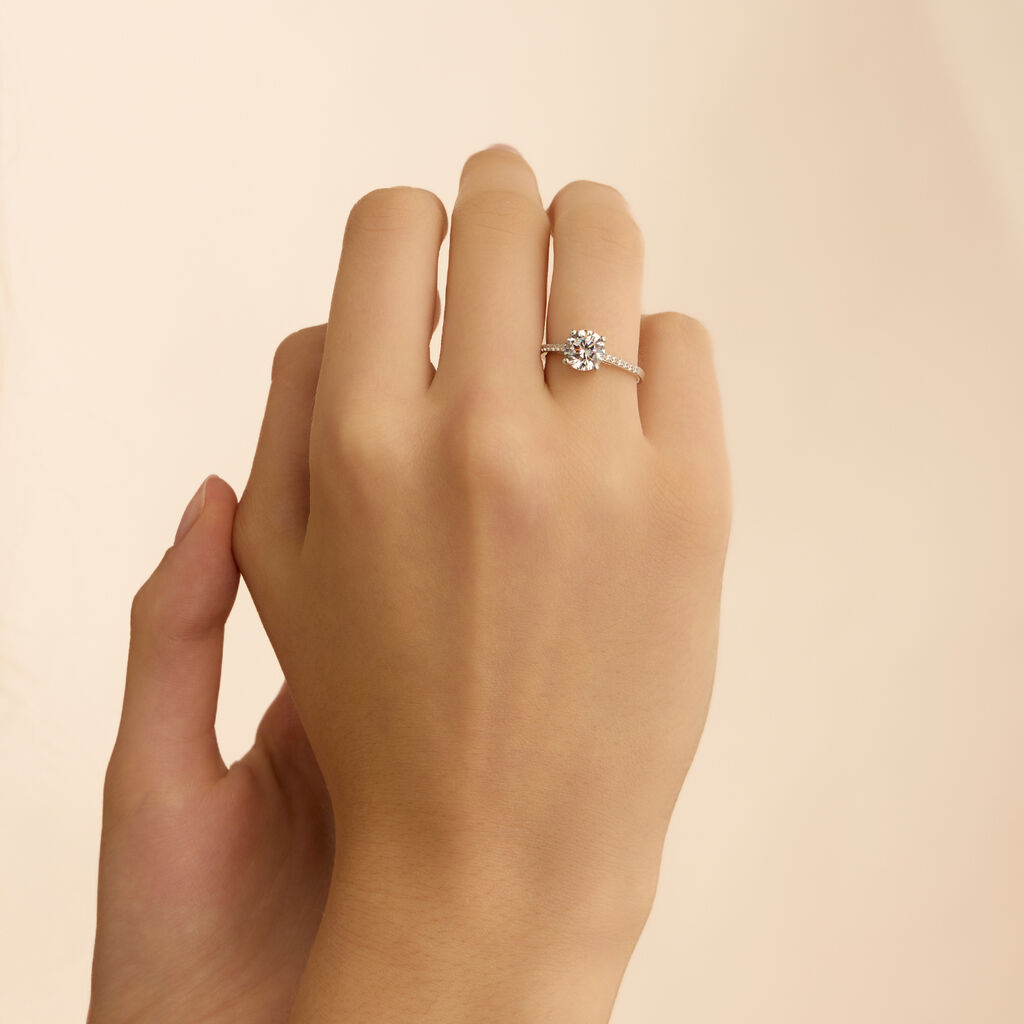 Anello Solitario Claire Oro Bianco Cubic Zirconia